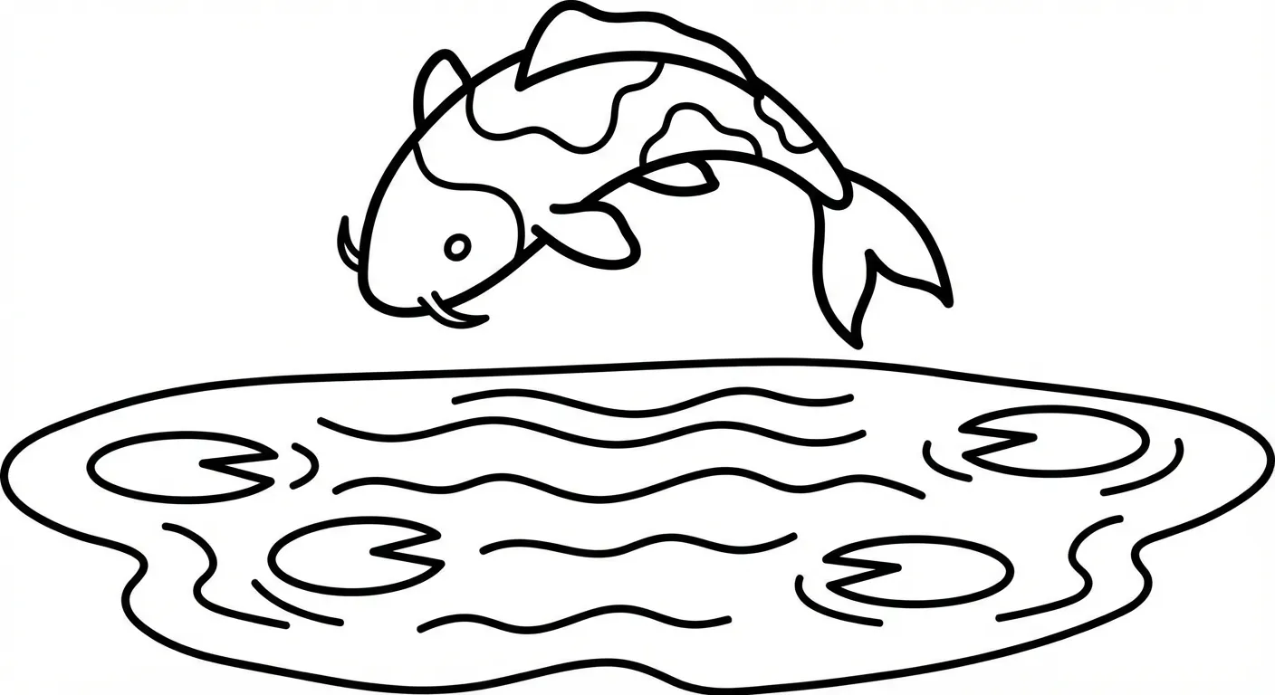 coloriage Koï de pour enfants