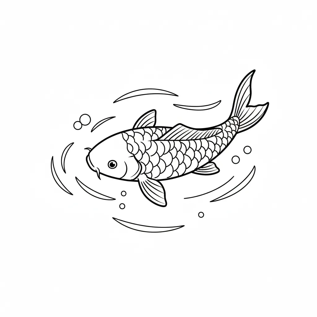 coloriage Koï à imprimer pdf gratuit 3