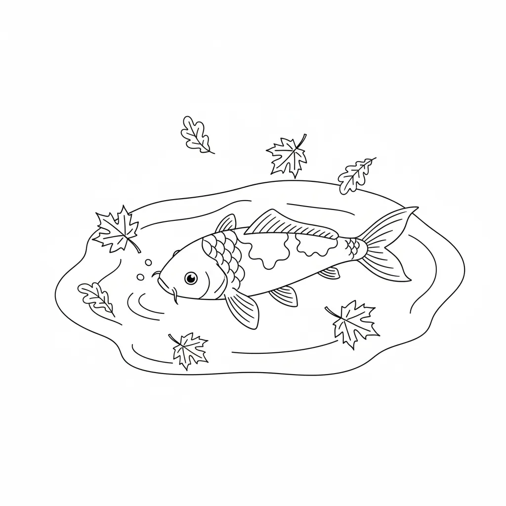 coloriage Koï pour enfant de 5 ans