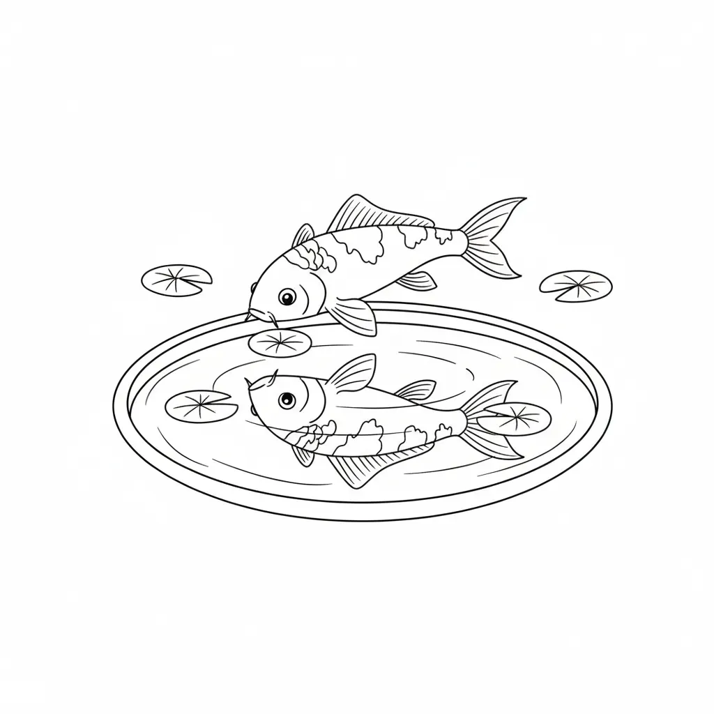 coloriage Koï à imprimer pdf gratuit 1