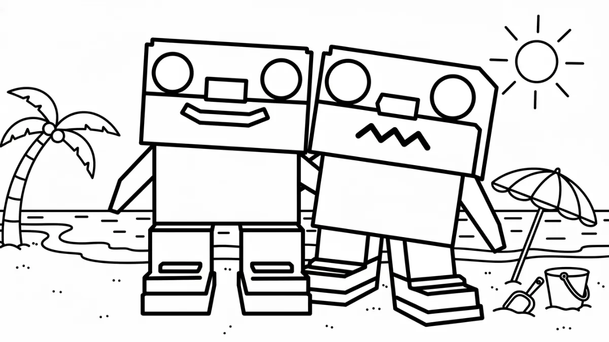 coloriage Los Primos Brainrot pour enfants à imprimer