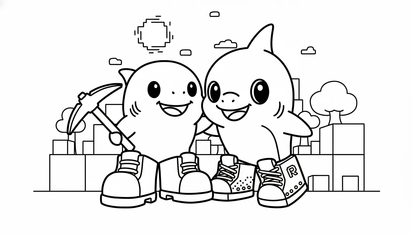 coloriage Los Primos Brainrot à imprimer pour enfant de 4 ans