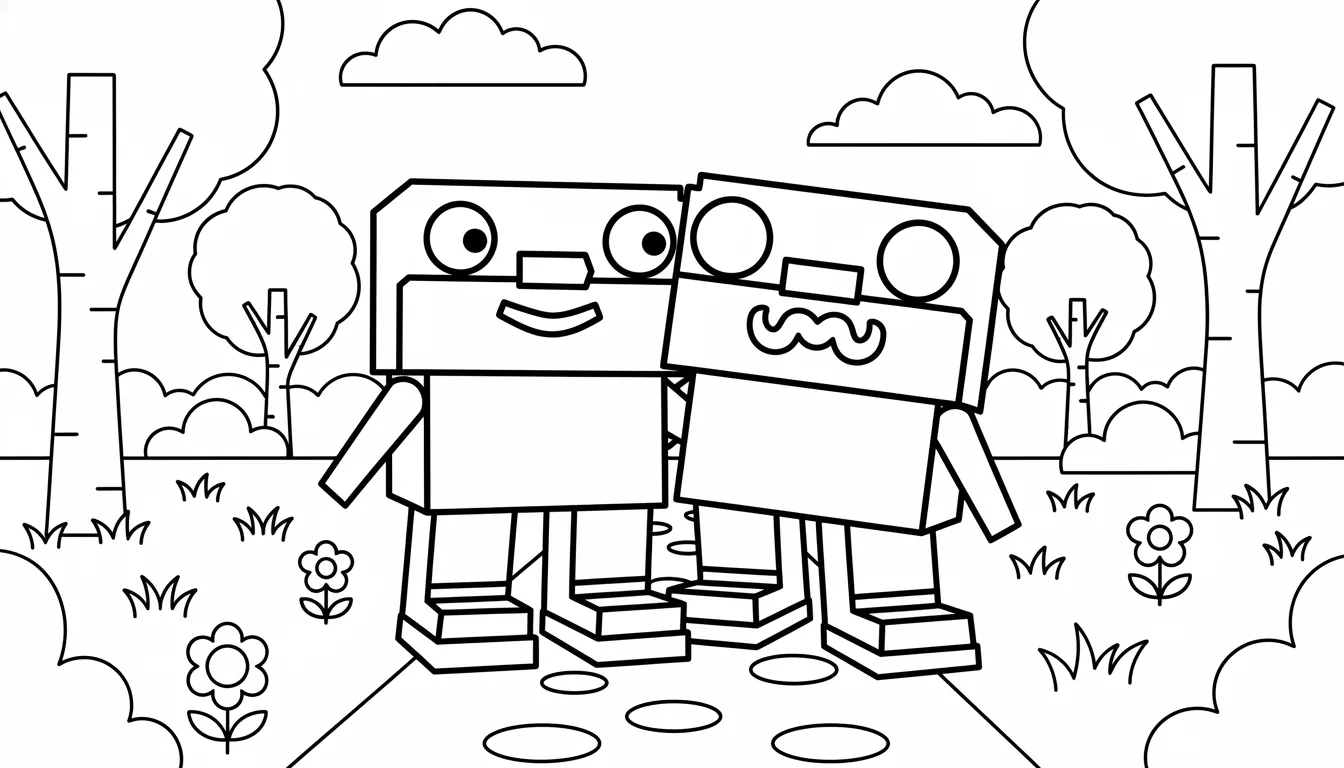 coloriage Los Primos Brainrot à imprimer gratuitement