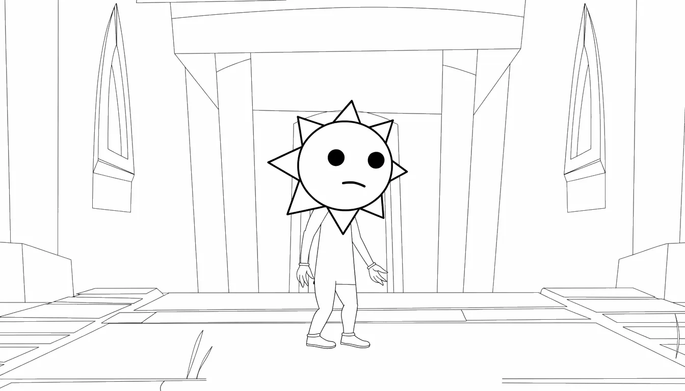 coloriage Mr Sun Sprunki à imprimer pour enfant de 4 ans