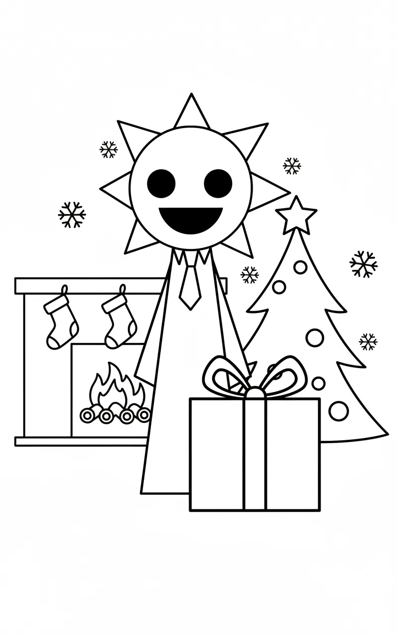 coloriage Mr Sun Sprunki a imprimer gratuitement