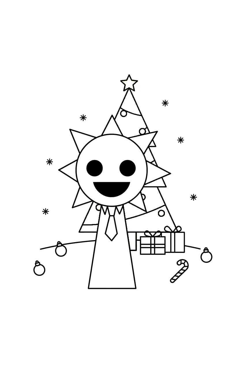 coloriage Mr Sun Sprunki d'enfant a imprimer