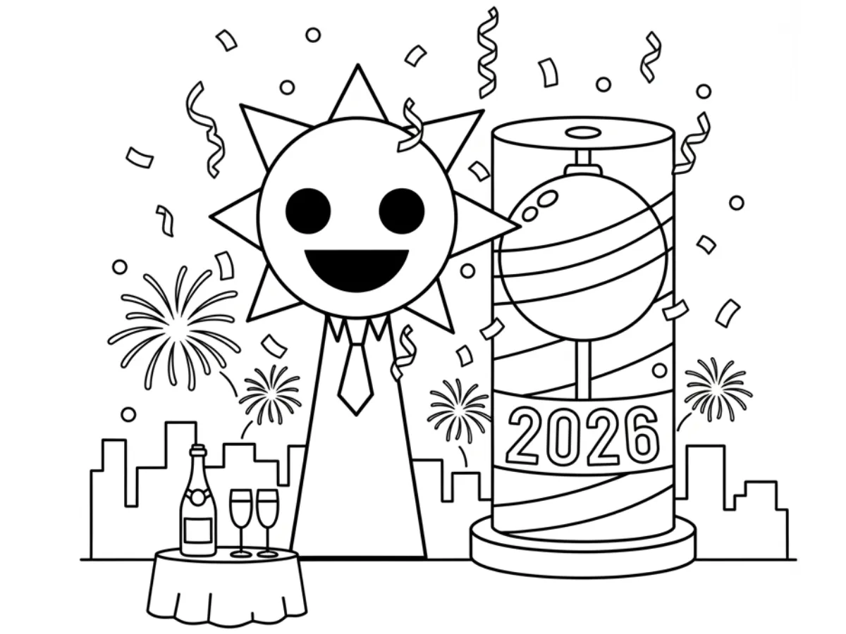 coloriage Mr Sun Sprunki a imprimer