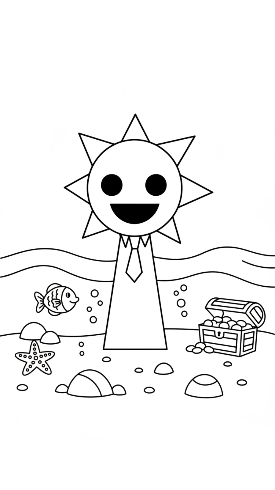 coloriage Mr Sun Sprunki à imprimer gratuitement pdf