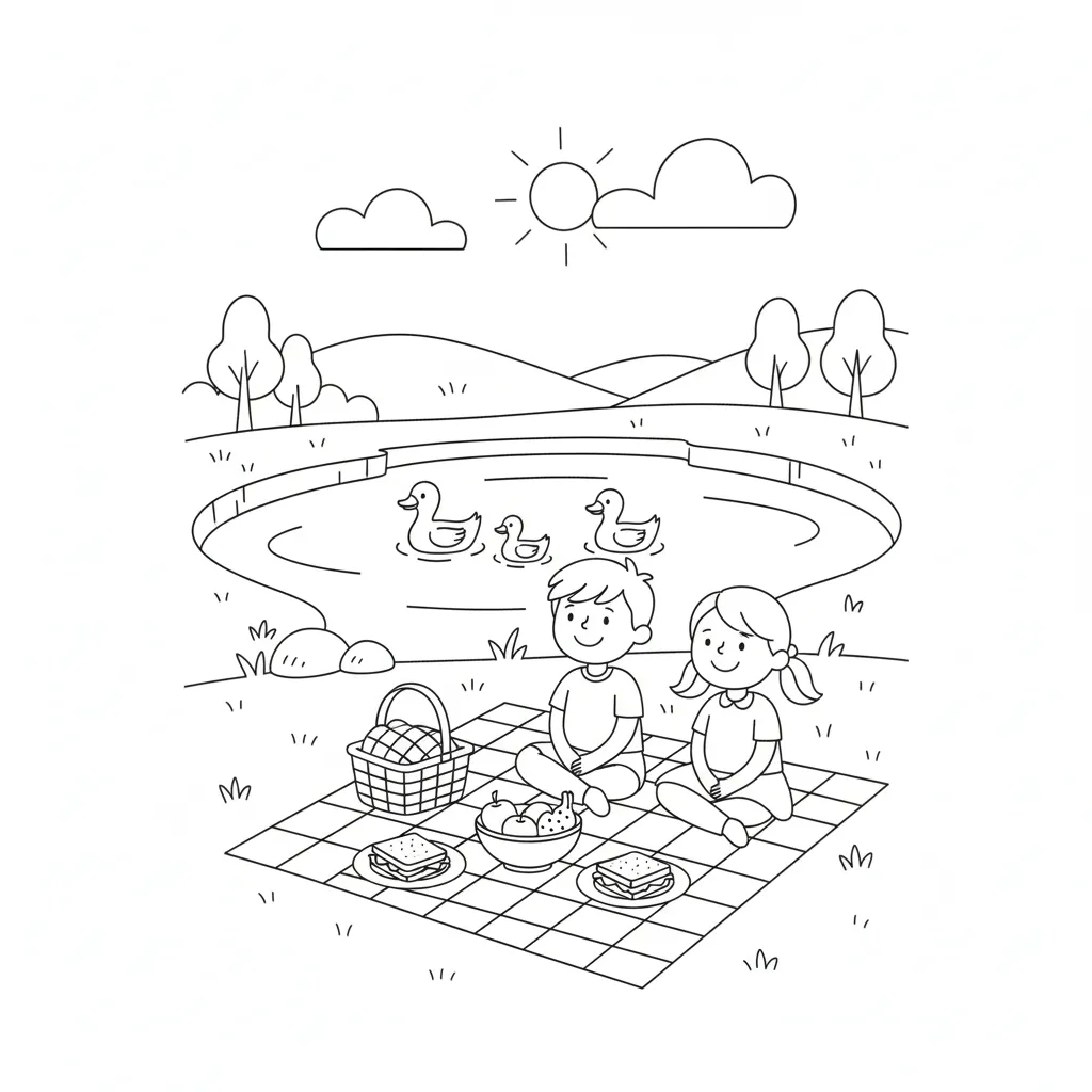 coloriage Pique Nique a colorier en ligne 2