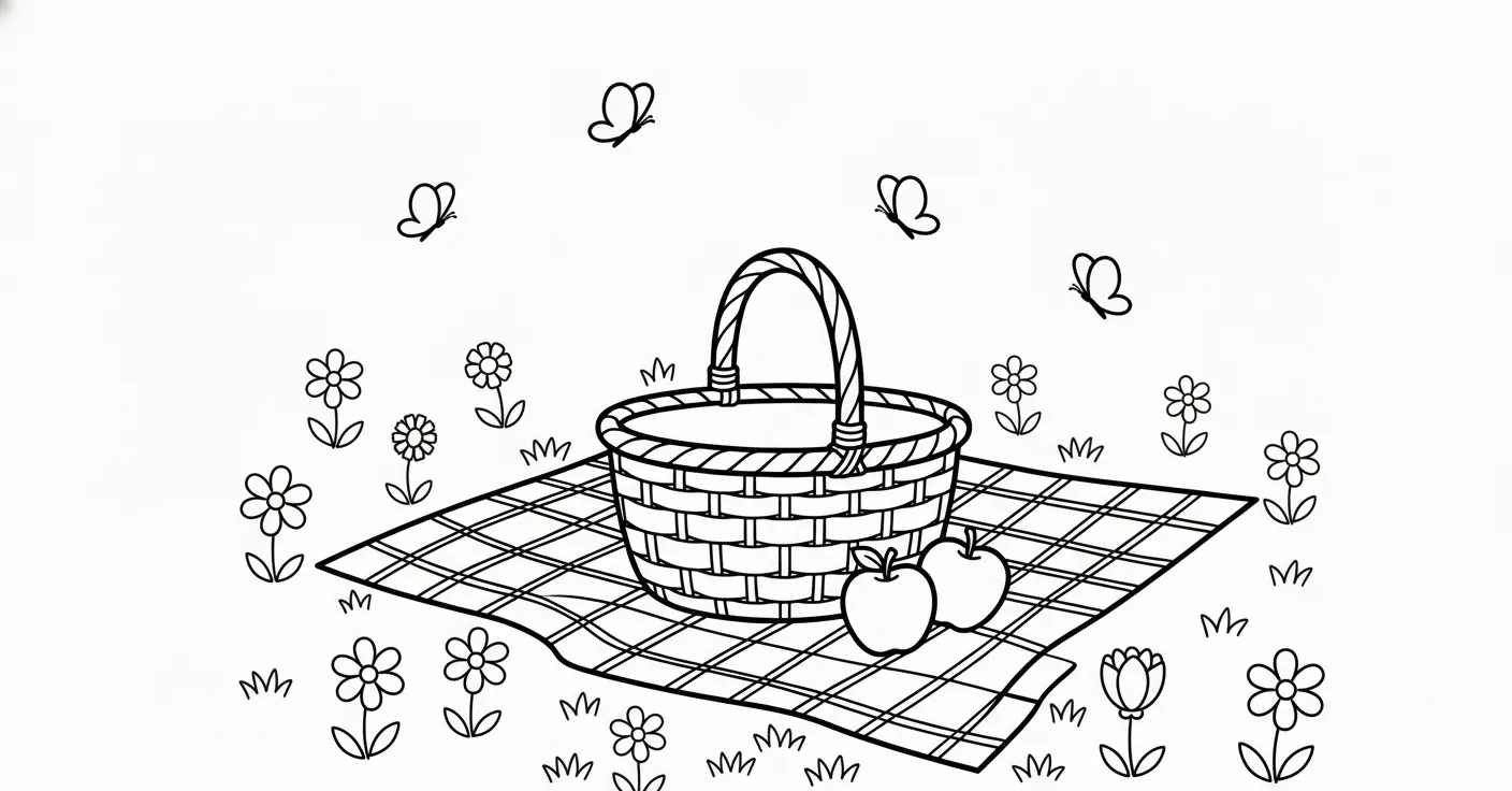 coloriage Pique Nique pour enfants à imprimer