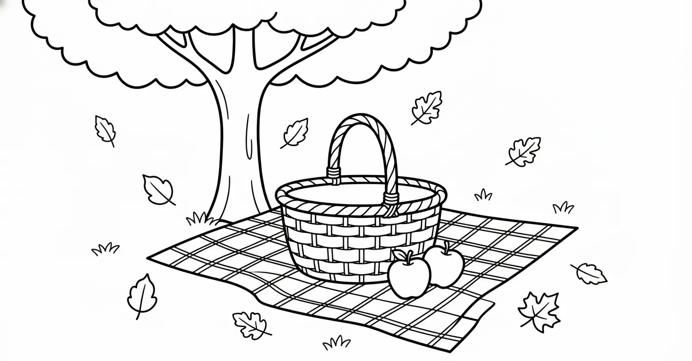 coloriage Pique Nique pour enfants a imprimer 1