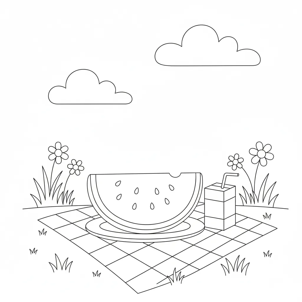 coloriage Pique Nique gratuit a imprimer 1