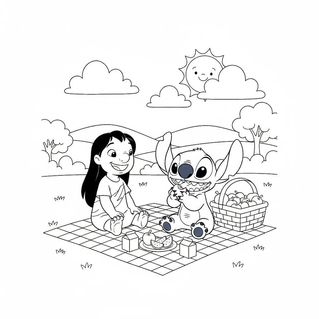 coloriage Pique Nique à imprimer