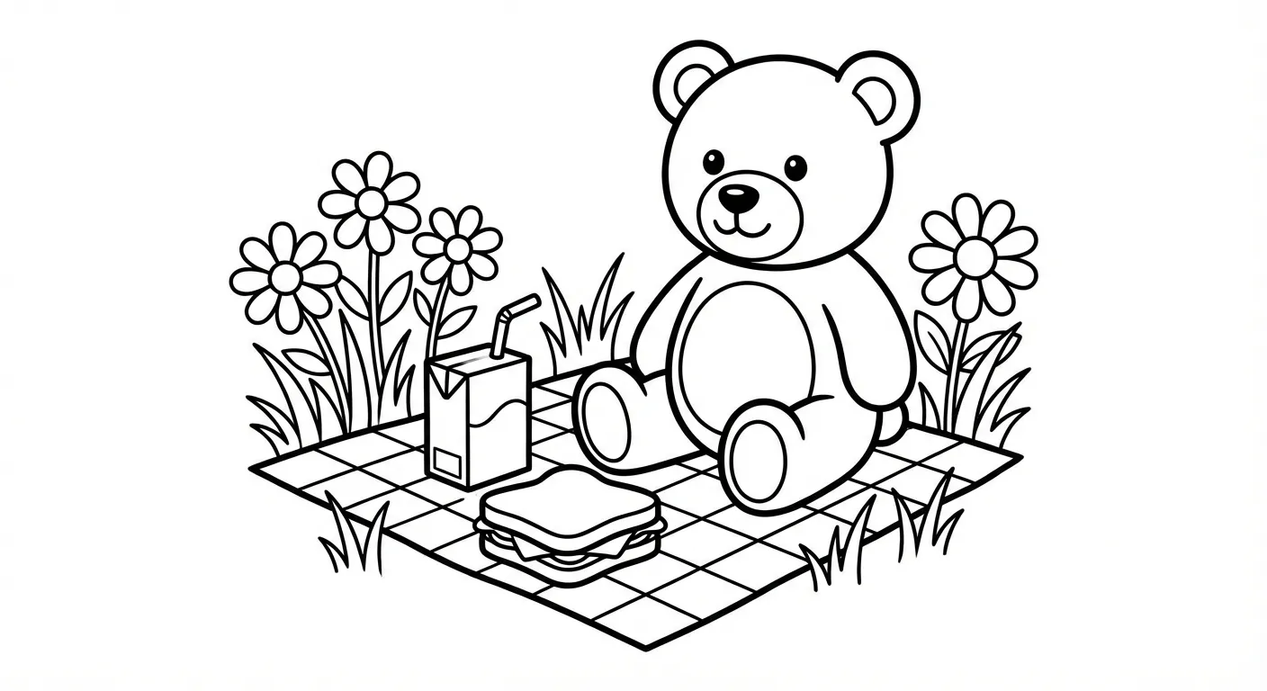 coloriage Pique Nique à imprimer pour enfant de 10 ans