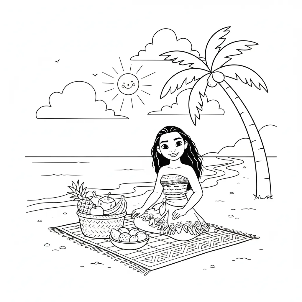 image pour coloriage Pique Nique enfant