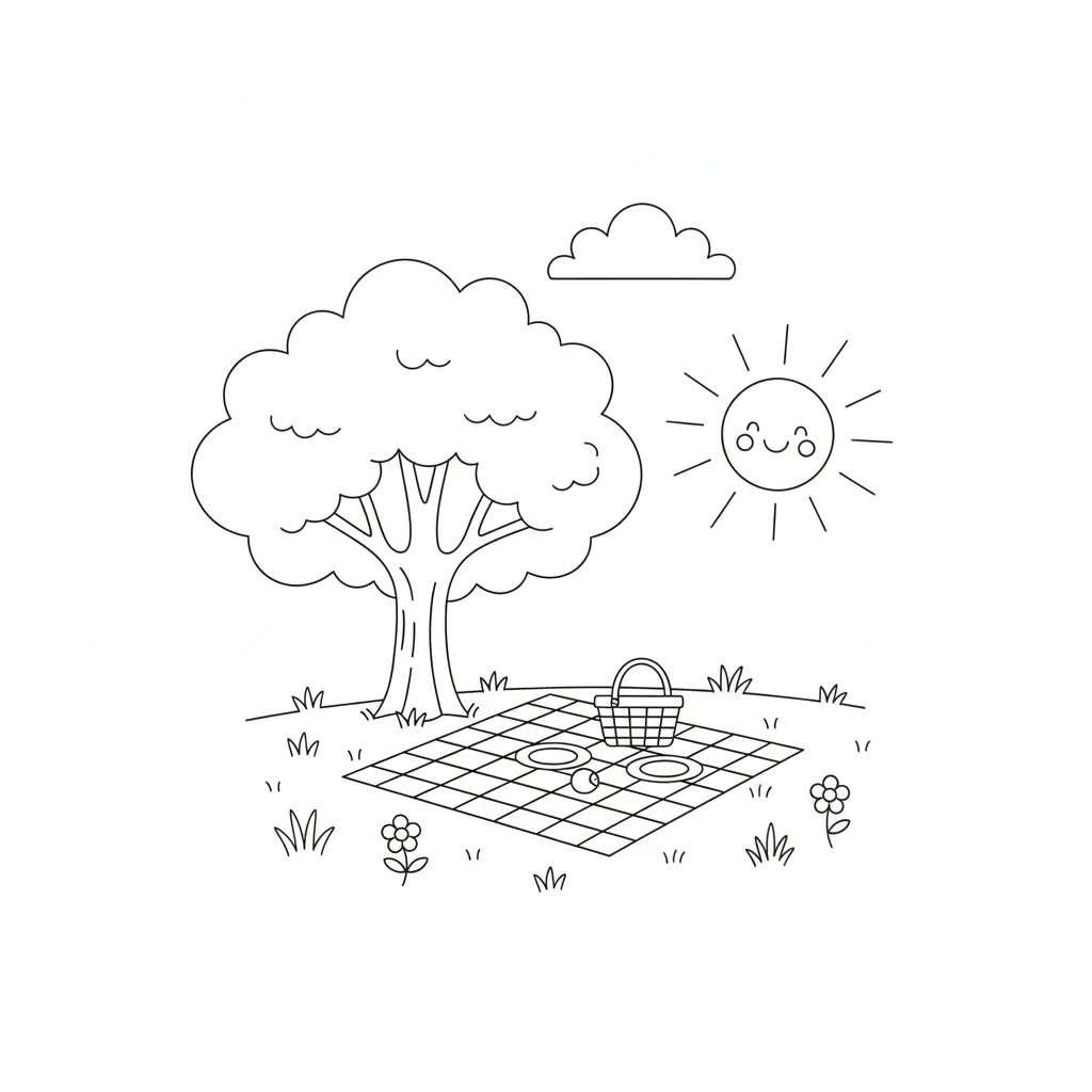coloriage Pique Nique a imprimer