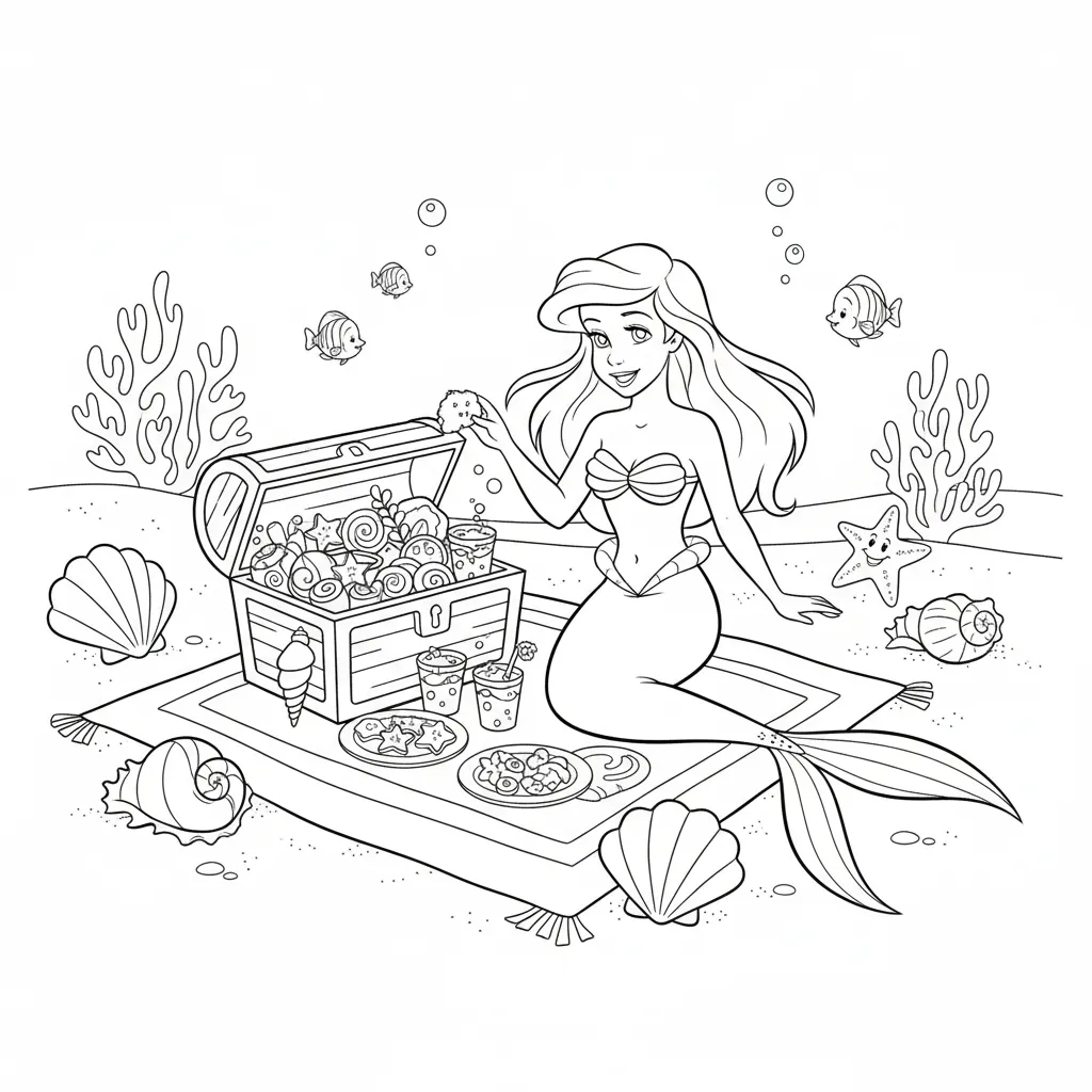 coloriage Pique Nique à imprimer pour enfant de 9 ans