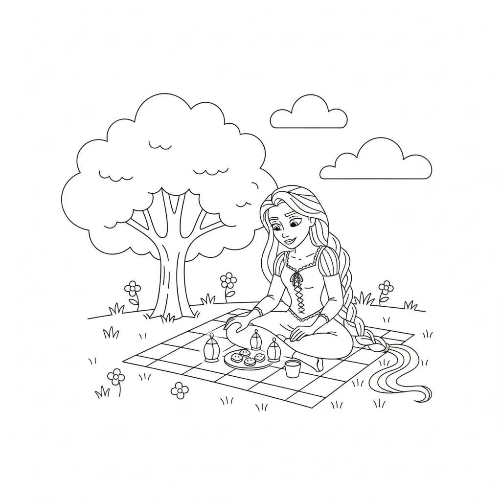 coloriage Pique Nique en ligne pour enfant 1