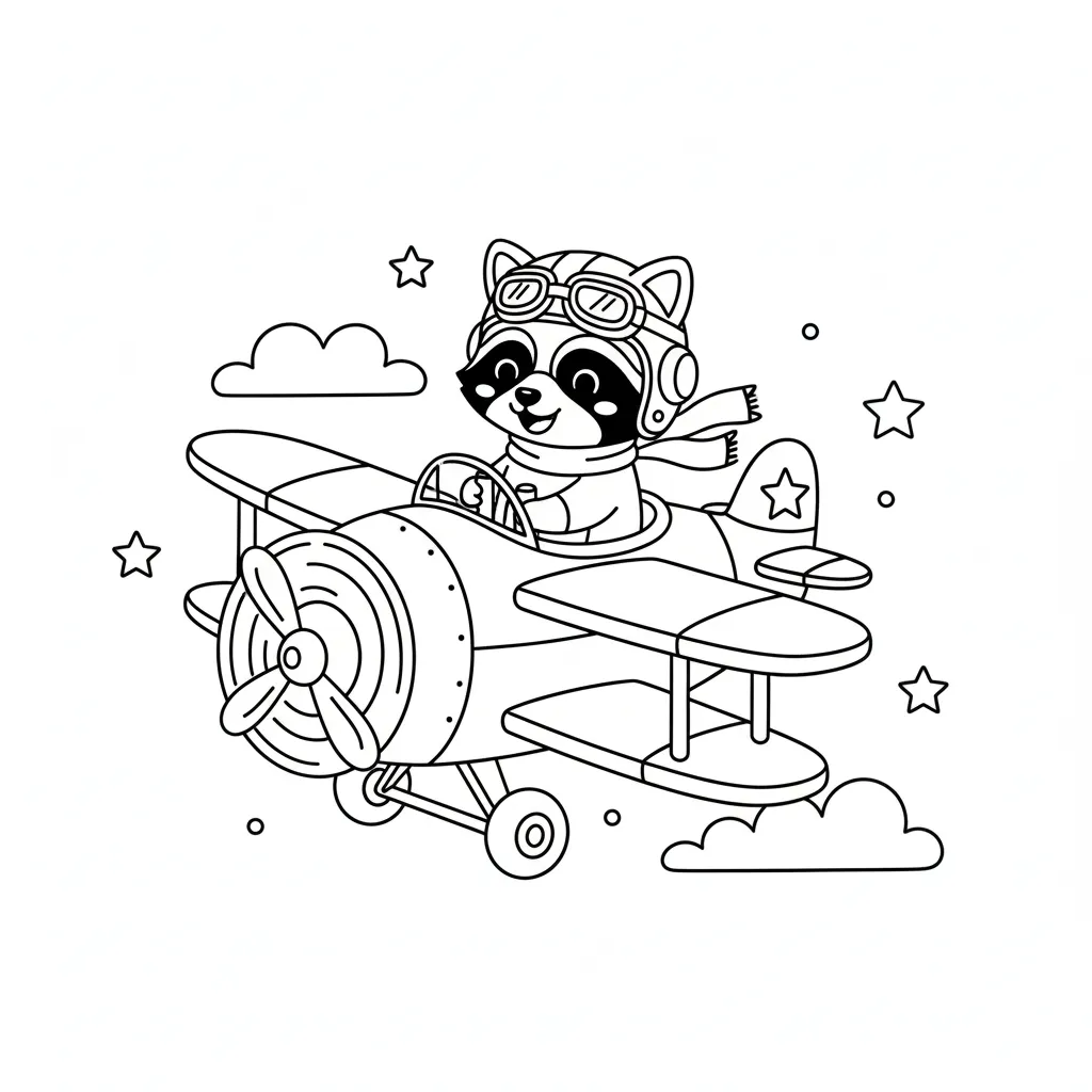 coloriage Raton Laveur à imprimer