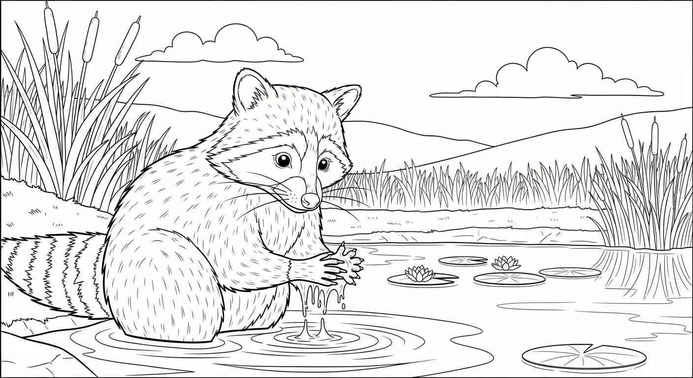 coloriage Raton Laveur pour enfant de 10 ans