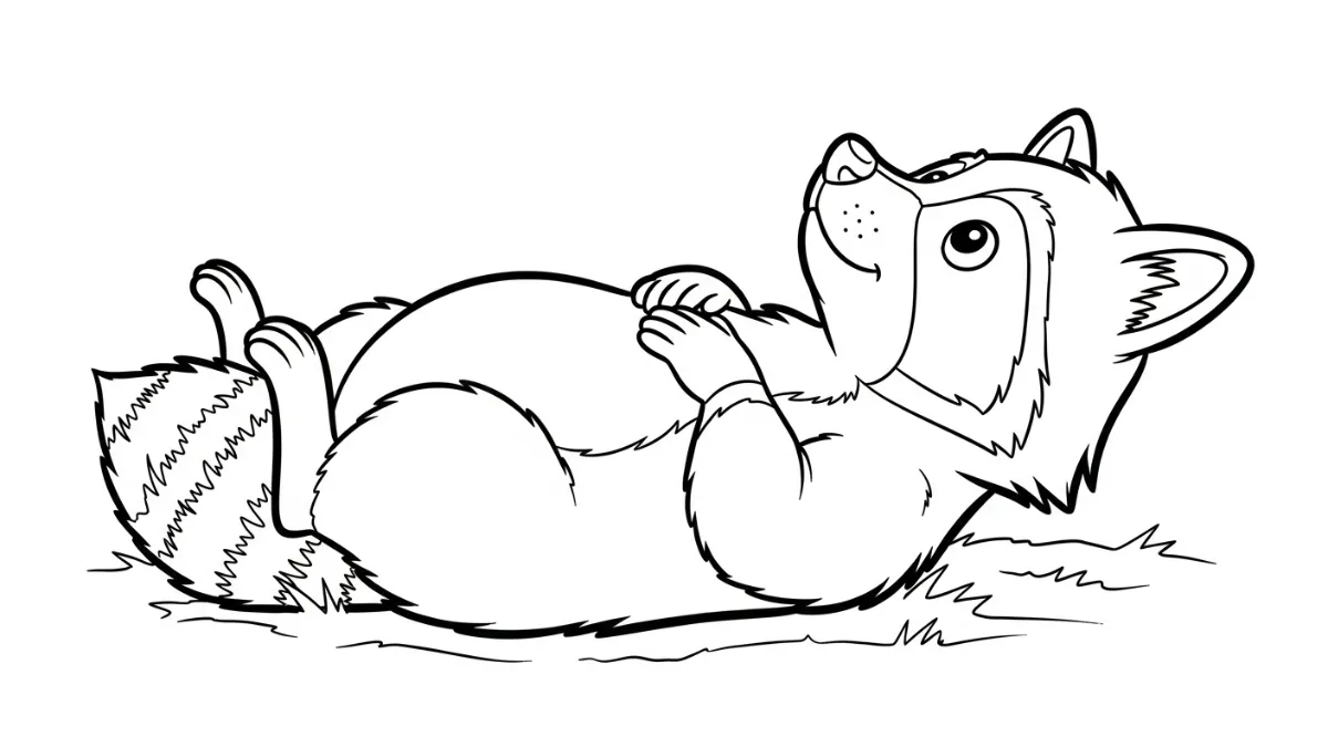 coloriage Raton Laveur et apprentissage