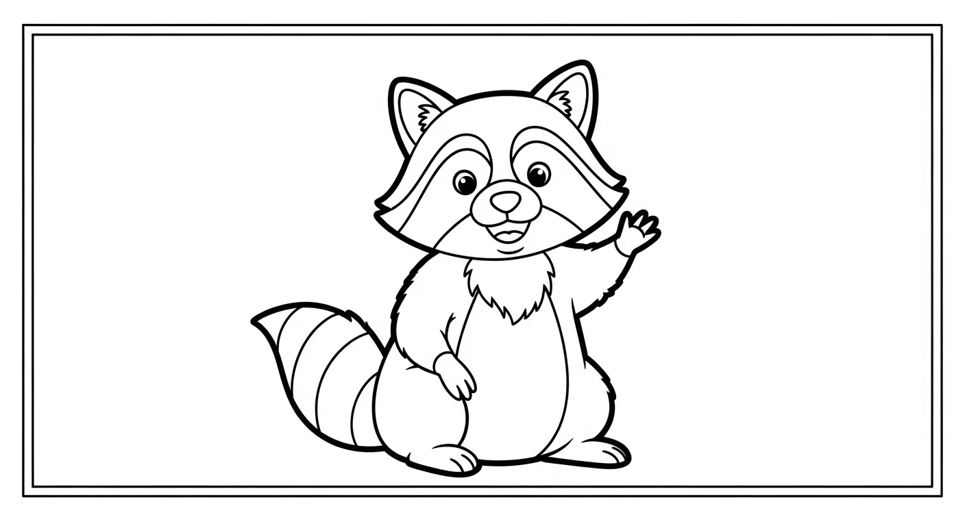 coloriage Raton Laveur pour enfant de 5 ans 1