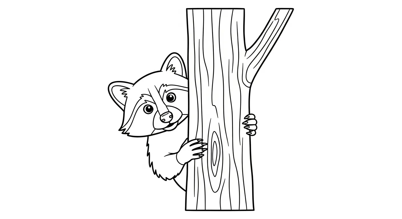 coloriage Raton Laveur à imprimer 1