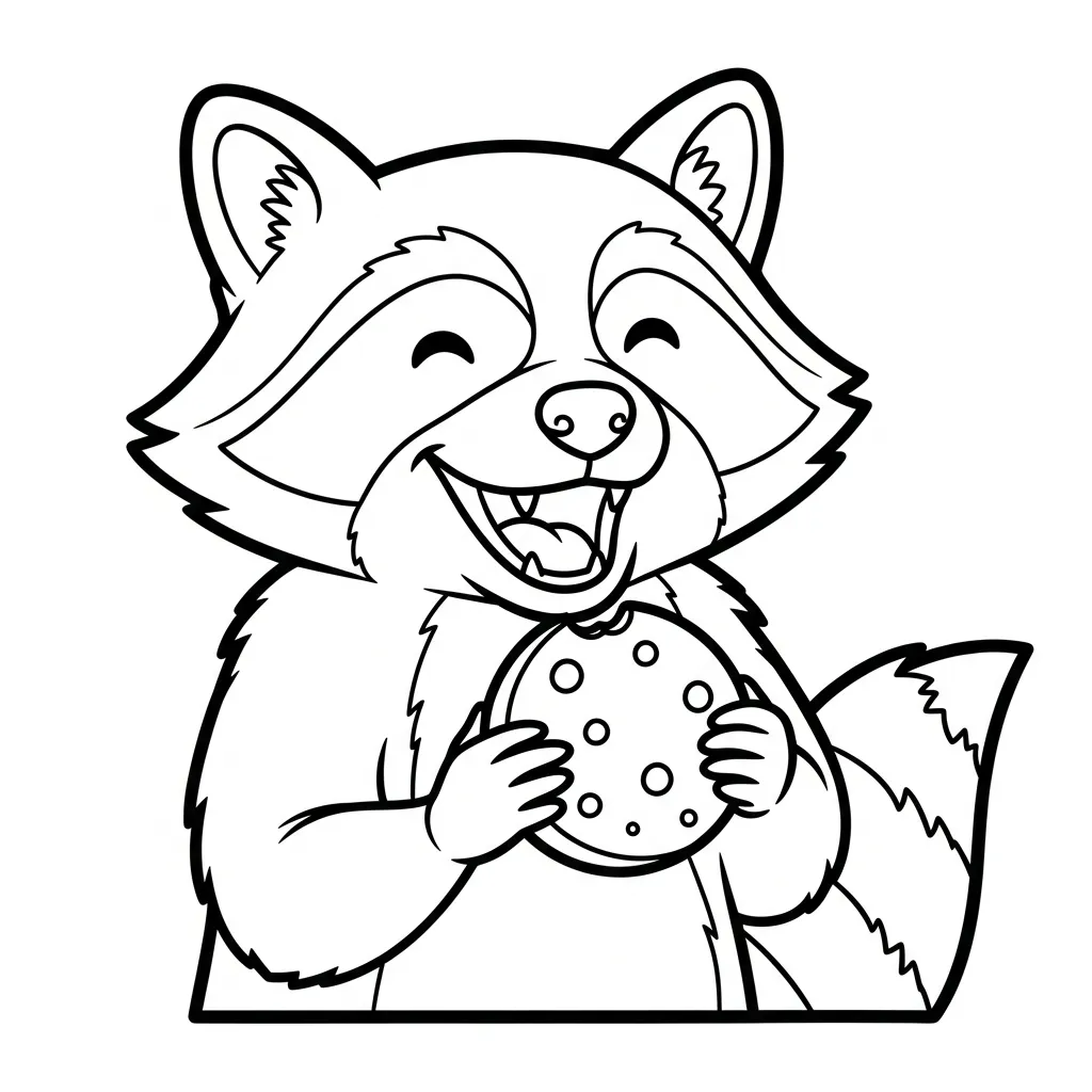 coloriage Raton Laveur à imprimer pour enfant de 10 ans