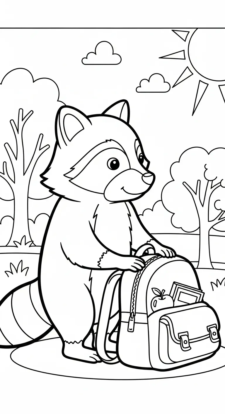 coloriage Raton Laveur à imprimer pdf 1