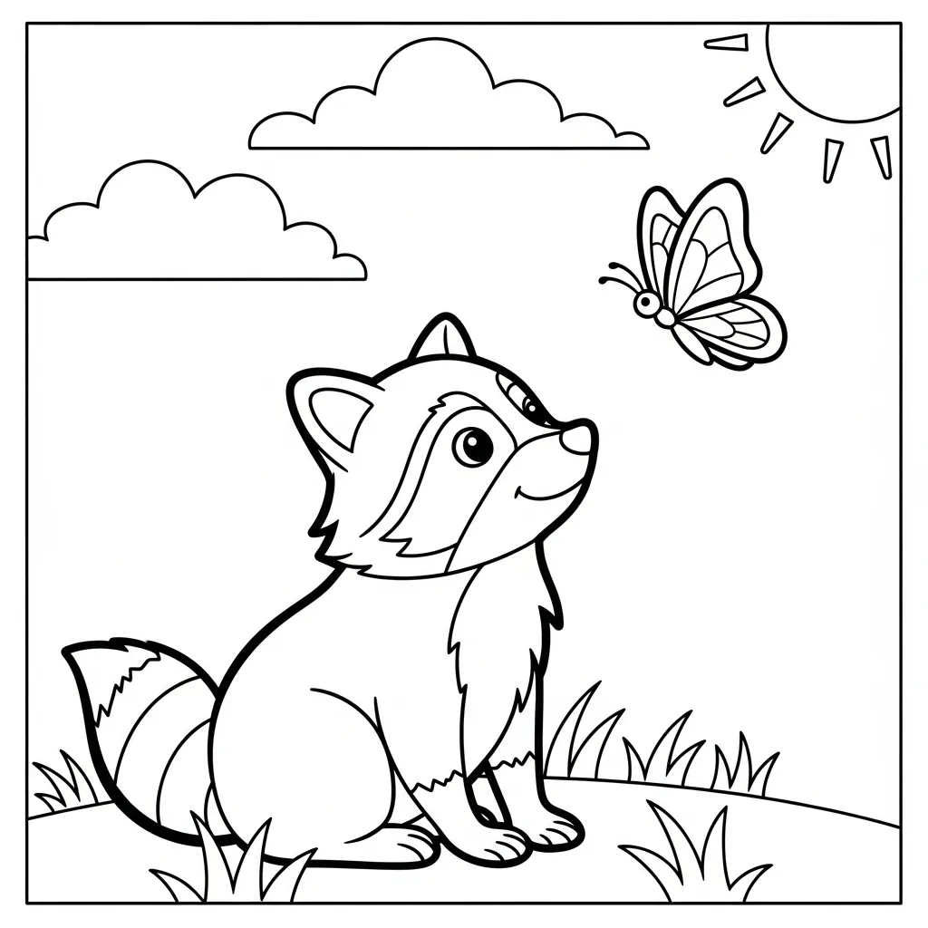 coloriage Raton Laveur à imprimer pdf 2