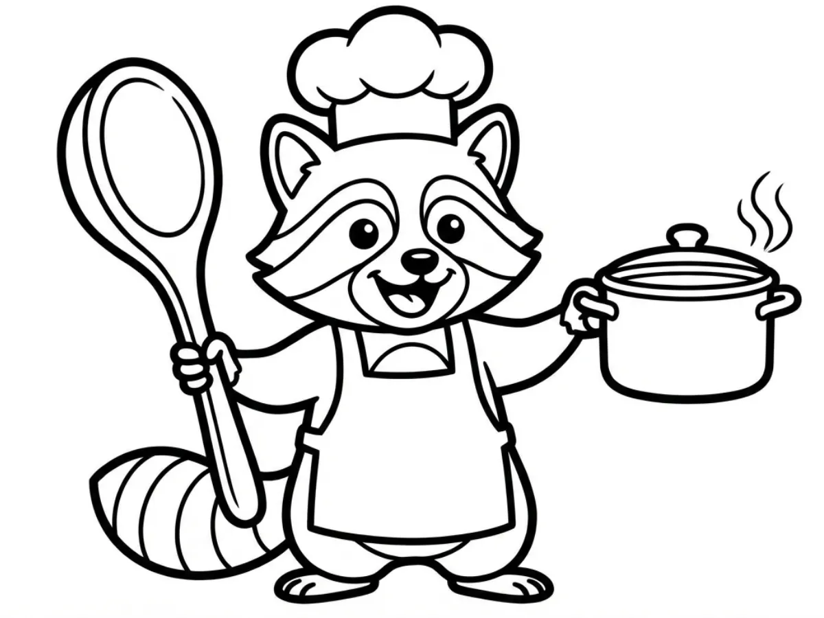 coloriage Raton Laveur à imprimer gratuitement