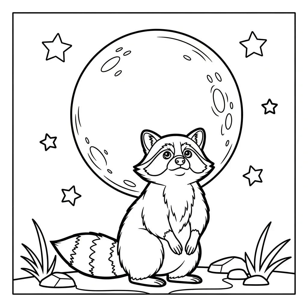 coloriage Raton Laveur gratuit à imprimer 1