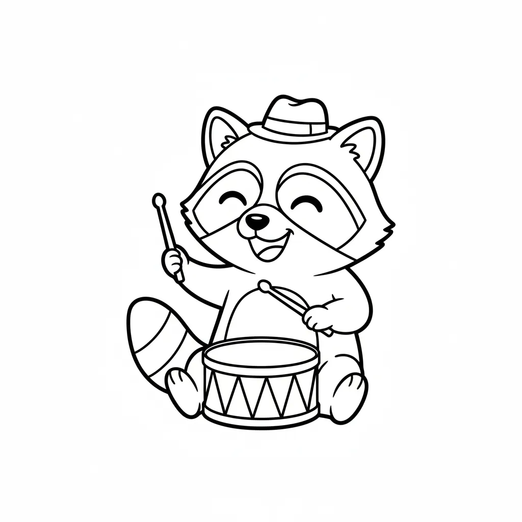 coloriage Raton Laveur à imprimer gratuitement 1