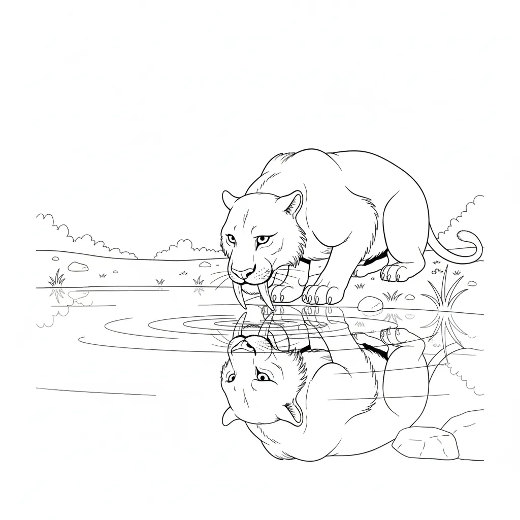 coloriage Smilodon pour enfants a imprimer