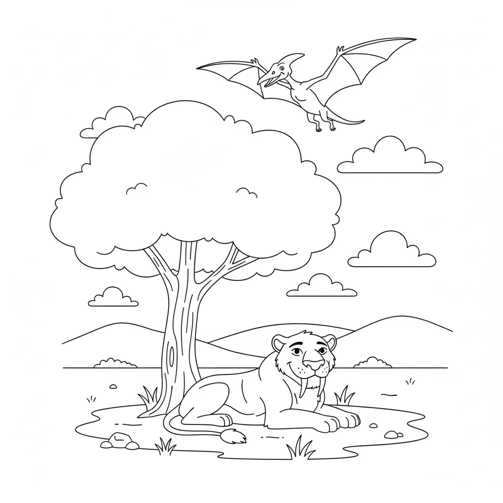 coloriage Smilodon pour enfant