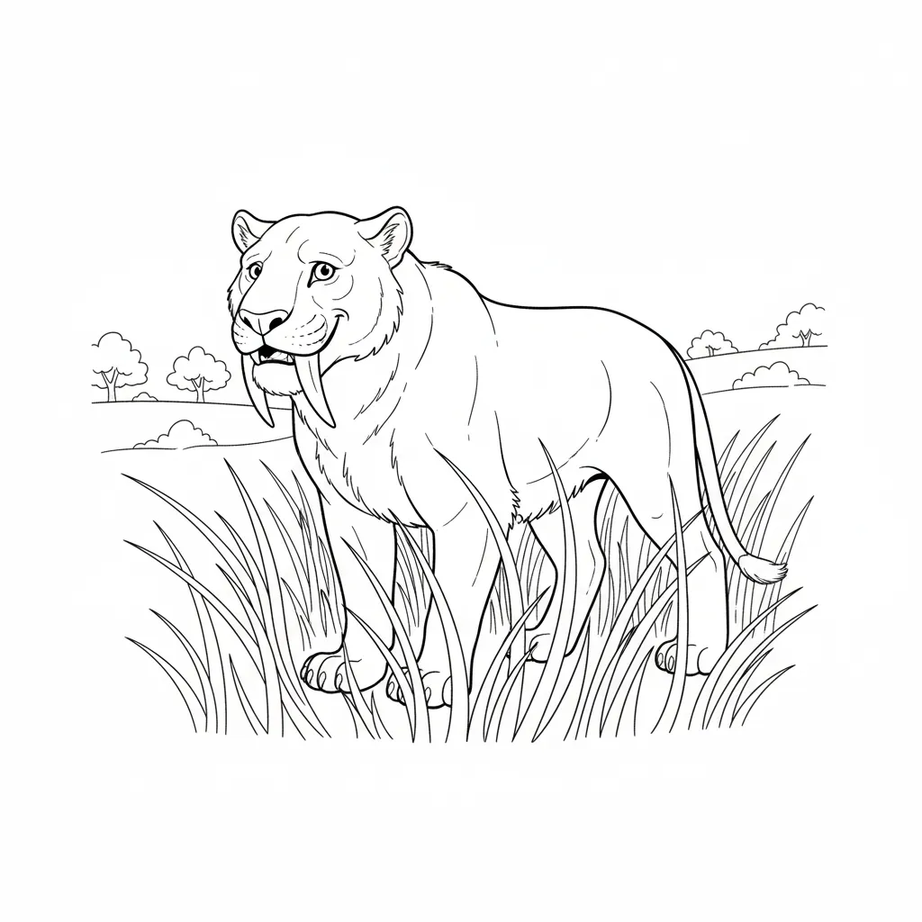 coloriage Smilodon gratuit