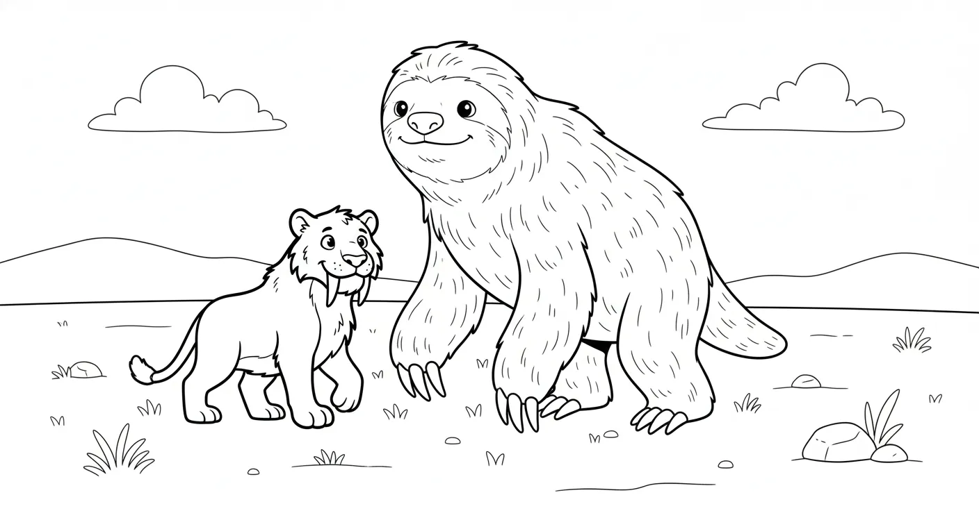 coloriage Smilodon à imprimer gratuit