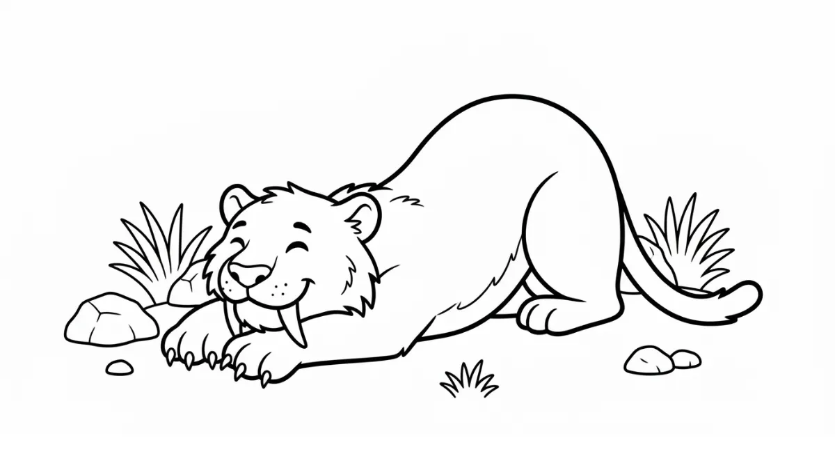 coloriage Smilodon a imprimer gratuitement