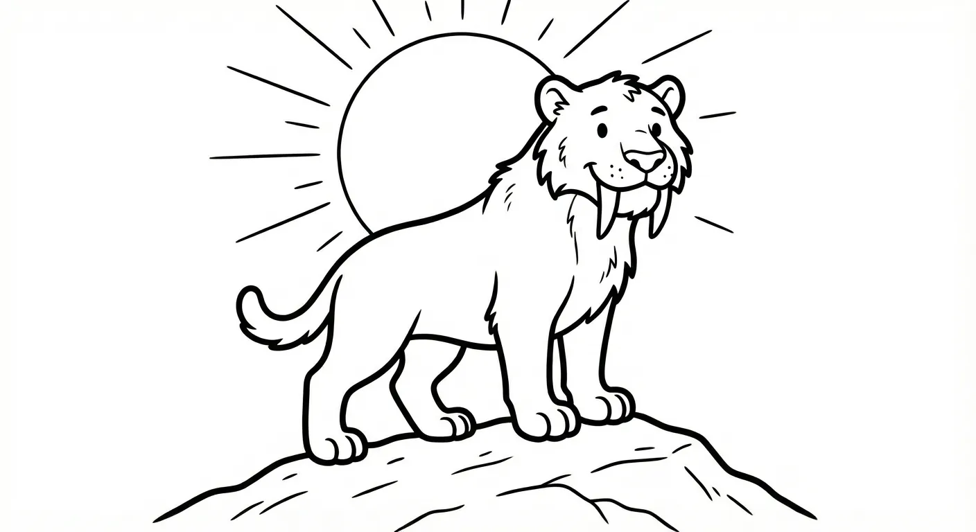 coloriage Smilodon pour primaire