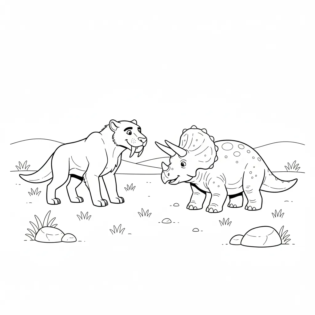 coloriage Smilodon pour enfant de 8 ans 1