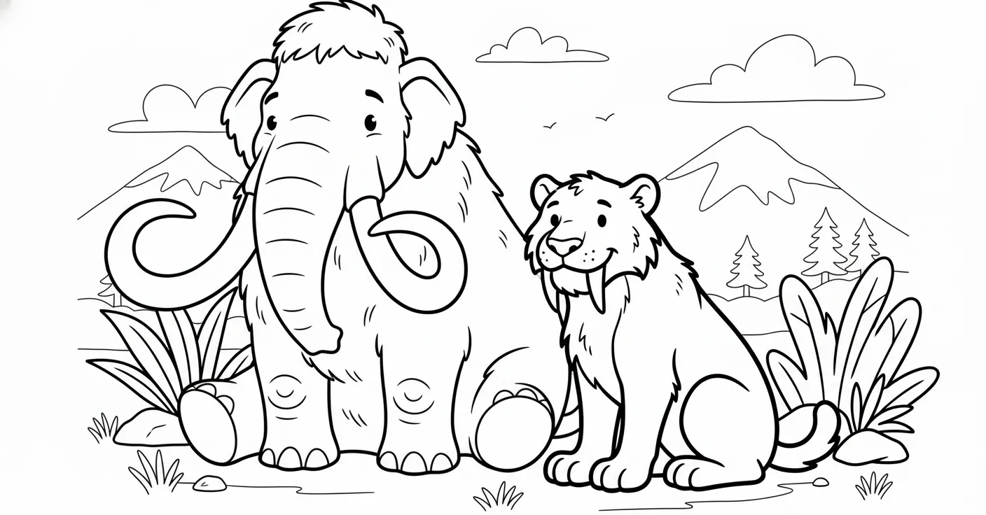 télécharger coloriage Smilodon gratuit