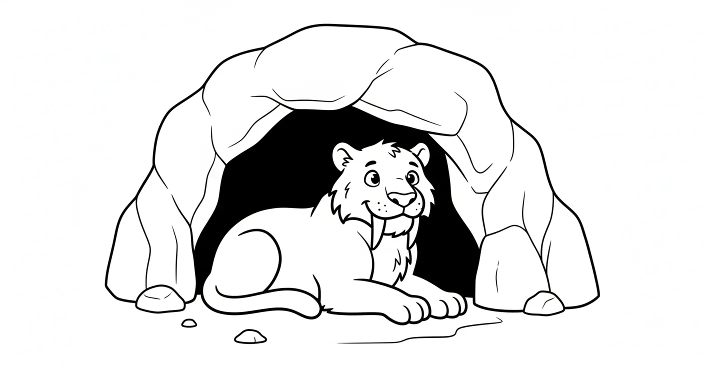 coloriage Smilodon et apprentissage