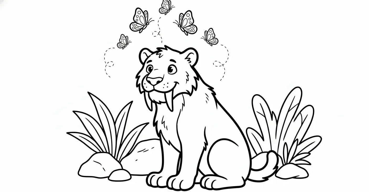 coloriage Smilodon gratuit à imprimer 1
