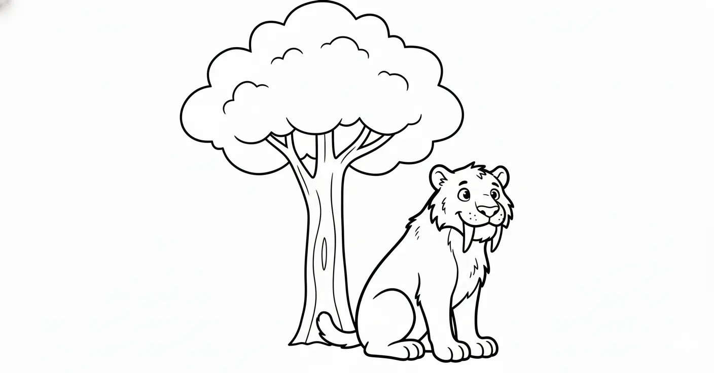 coloriage Smilodon a imprimer gratuitement 2