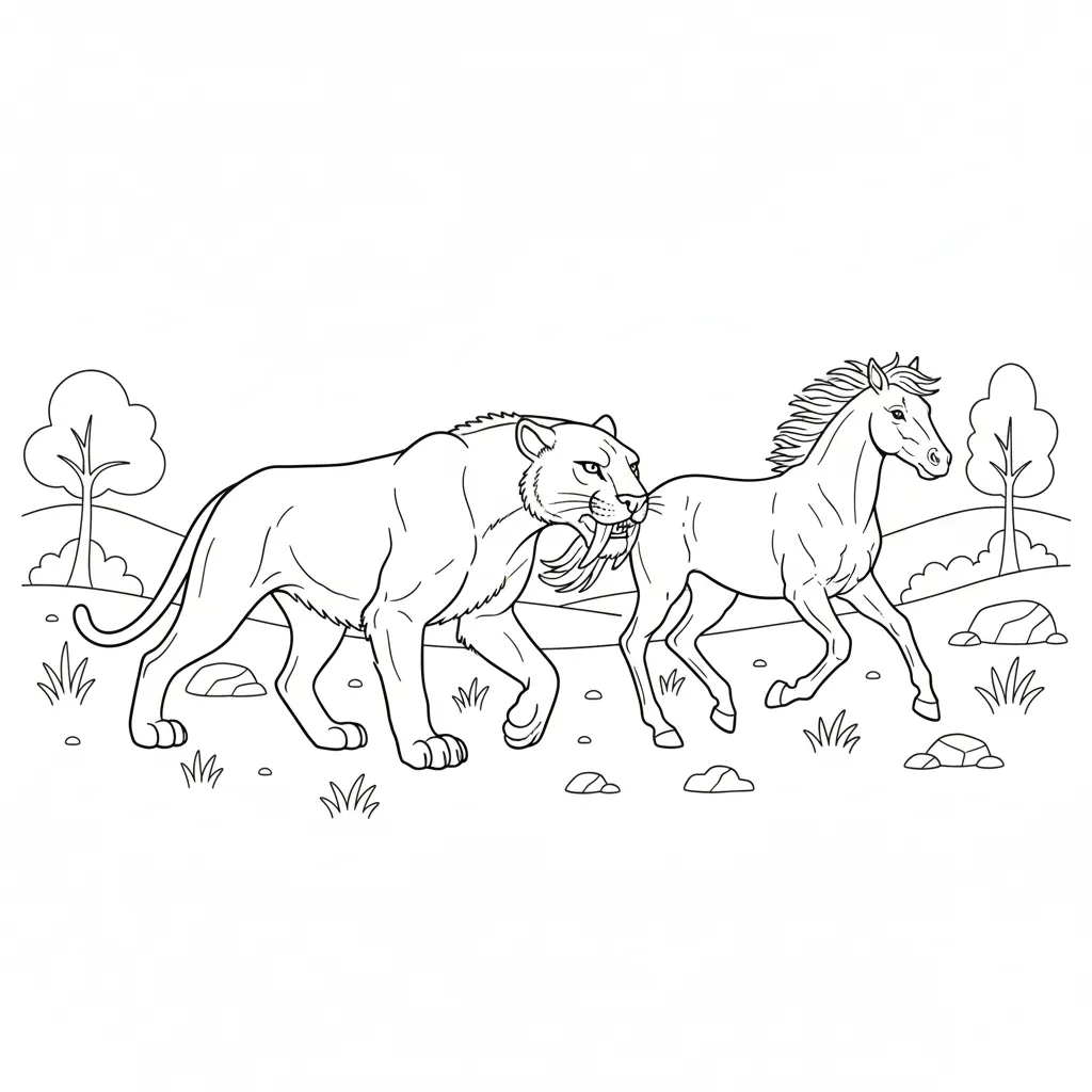 coloriage Smilodon gratuit en ligne