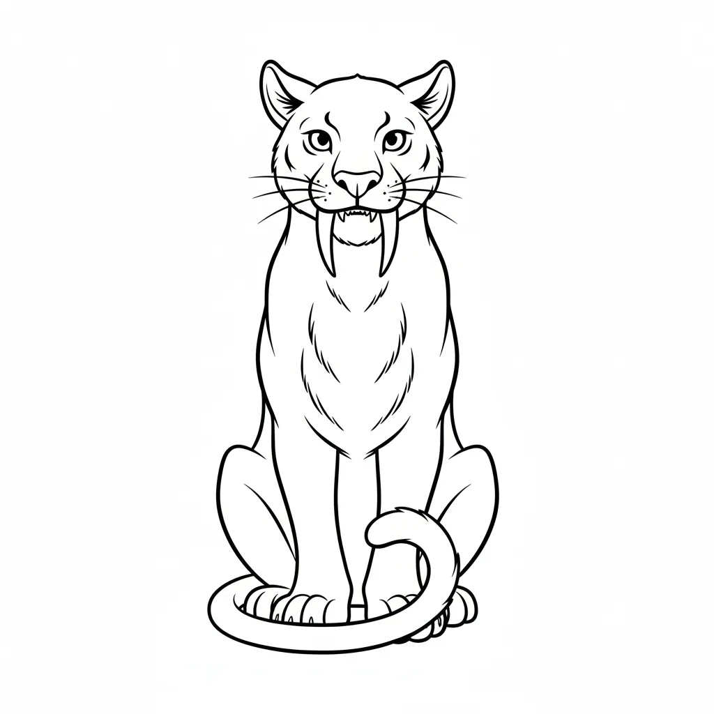 coloriage Smilodon à imprimer pour enfant de 12 ans