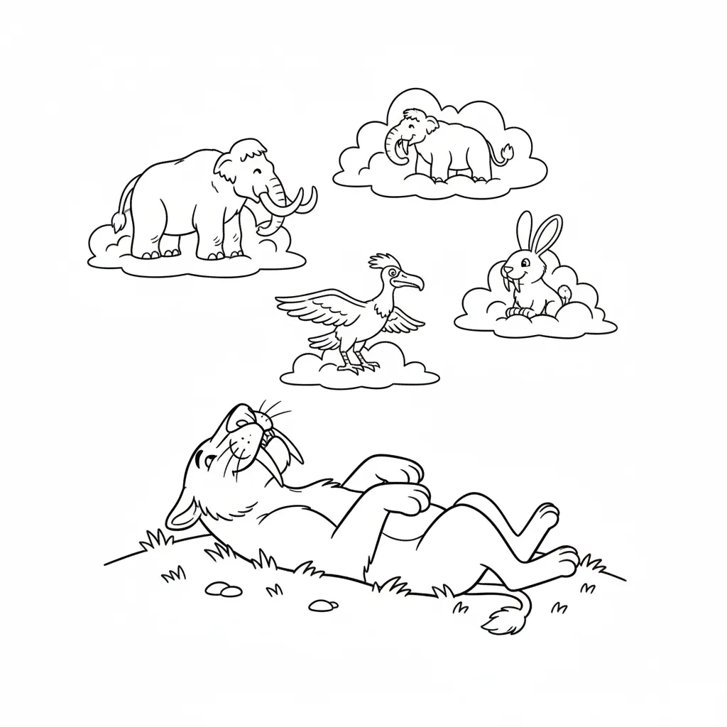 coloriage Smilodon à imprimer pdf