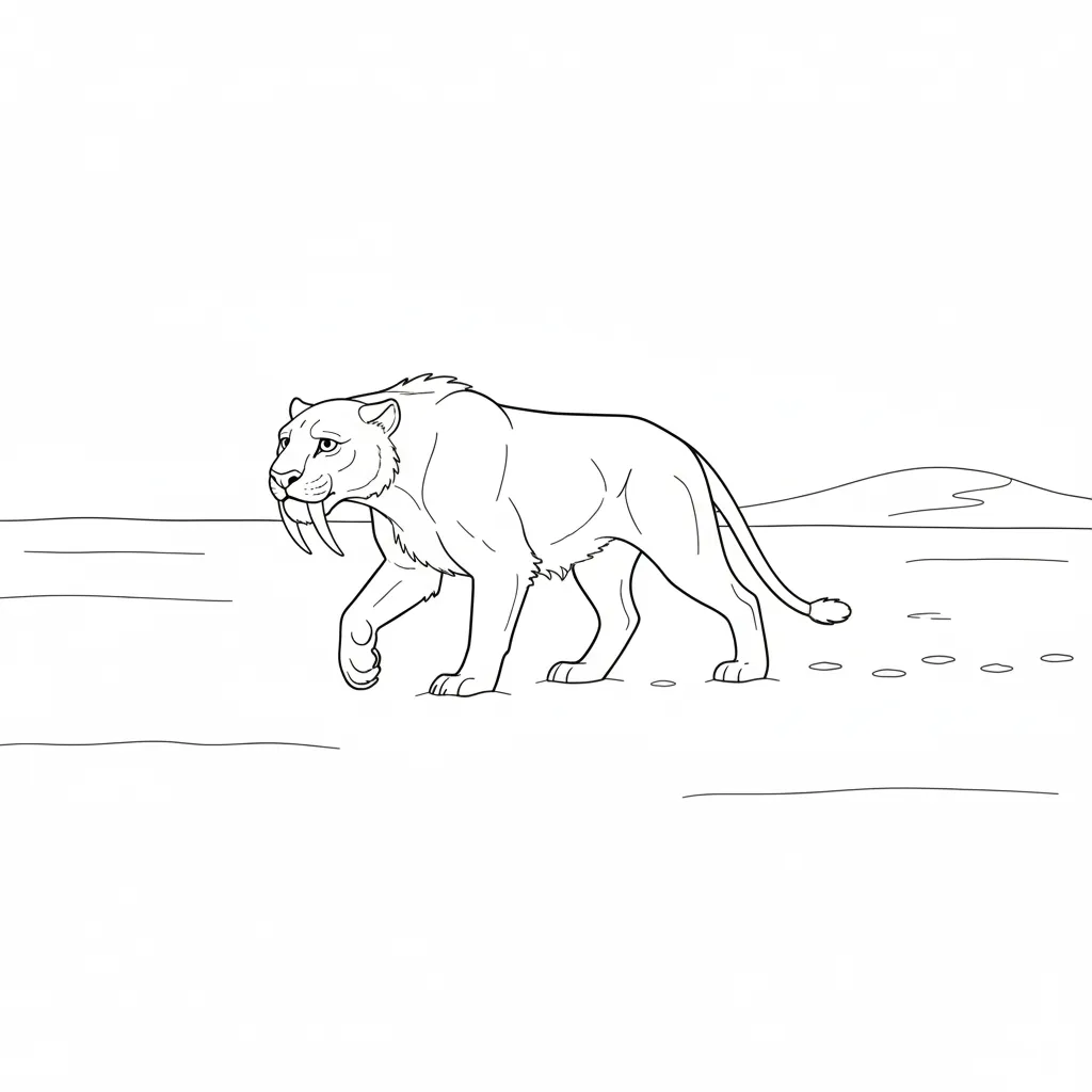 imprimer coloriage Smilodon gratuit