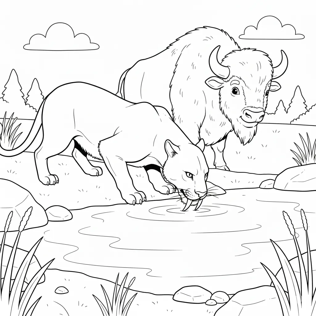 coloriage Smilodon a colorier en ligne