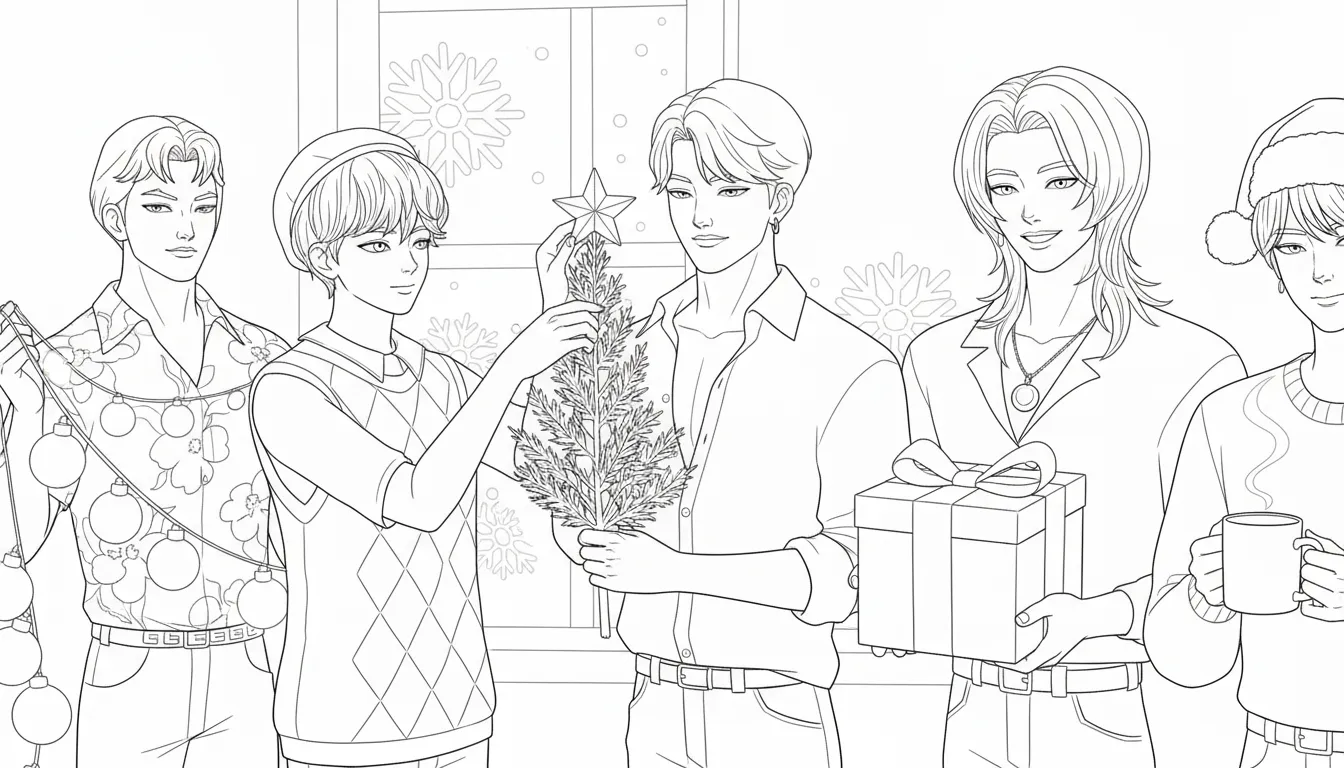 coloriage Saja Boys Noel pour enfant de 5 ans